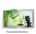 Produktbild: Kreative Feder Funkwanduhr 3D Designer-Wanduhr „Zen Stones“ aus gebürstetem Aluminium (3D-Wölbung, einzigartiges Zwei-Platten-Design, flüsterleises Uhrwerk)