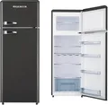 Produktbild: Wolkenstein GK212.4RT Retro Kühlgefrierkombination, 211 Liter, 145,6 cm hoch, schwarz
