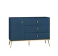 Produktbild: Lomadox Sideboard MONTPELLIER-131, in dunkelblau mit 1 Tür und 3 Schubladen, B/H/T ca. 120/85/40 cm