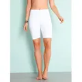 Produktbild: Radlerhose, Damen, Gr. 40, Normalgrößen, weiß, 95% Baumwolle, 5% Elasthan, unifarben, kurz, Hosen Radlerhose