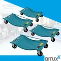 Produktbild: Bituxx 4 Stück Rangierhilfen Rangierroller Rangierheber für PKW Auto Anhänger belastbar bis 450 kg pro Rangierroller Blau MS-15322