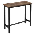 Produktbild: WOLTU 1x Bartisch Bistrotisch Stehtisch Esstisch, Metallgestell, Tischplatte aus MDF, Vintage-Holzoptik, 100x100x40cm(BxHxT)