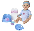 Produktbild: Simba 105030044 - New Born Baby Puppen-Junge, Vollvinylpuppe mit Schlafaugen, Trink- und Nässfunktion und Zubehör, 8 Teile, 43cm, Babypuppe, ab 3 Jahre