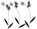 Produktbild: Decoris Gartenstecker Blume mit Käfer 32x59cm Metall 1 Stück Sortiert - Outdoor Gartendeko Beetdeko für Garten - Blumenstecker Pflanzenstecker Metalldeko Außendeko Gartenschmuck - Schwarz