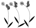 Produktbild: Decoris season decorations Gartenstecker Gartenstecker Blume mit Käfer 32x59cm Metall Schwarz 1 Stück sortiert