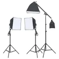 Produktbild: Fotostudio Studioleuchte Studioset Softbox Galgenstativ Studiolampe vidaXL