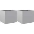 Produktbild: vidaXL Pflanzkübel 2 Stk Silbern 32x30x29 cm Verzinkter Stahl 841546