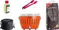 Produktbild: LotusGrill S Small Kompakt Starter-Set Mandarinenorange Holzkohlegrill 5 teilig