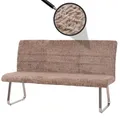 Produktbild: Mendler Sitzbank HWC-G55, Esszimmerbank Bank, Edelstahl gebürstet Stoff/Textil Chenille Öko-Tex, 180cm - braun