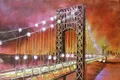 Produktbild: 3D Metallbild Brücke 120,5 x 80 cm, Stahlblech