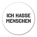 Produktbild: Huuraa Aufkleber ICH HASSE MENSCHEN 10cm rund Sticker Geschenkidee