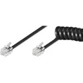Produktbild: Goobay TEL MODU Spiralkabel 2x RJ10 4P4C Stecker 4m Schwarz Modularstecker