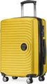 Produktbild: HAUPTSTADTKOFFER Mitte - Handgepäck Trolley erweiterbar Koffer 4 Rollen 55x40x23 cm Cary-On suitcase Hand Luggage 55 L Hardcase Bordgepäck Lufthansa EasyJet Eurowings, travel bags XL Dehnfalte,Gelb
