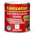 Produktbild: Consolan - Wetterschutz-farbe 2,5l Weiß Außen Deckend Holzfarbe Holzschutzfarbe