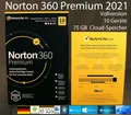 Produktbild: Norton 360 Premium 2021 Vollversion Box 10 Geräte 1 Jahr 75 GB Speicher NEU