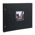 Produktbild: goldbuch 28897 Schraubalbum mit Fensterausschnitt, Bella Vista, 39 x 31 cm, Fotoalbum mit 40 weiße Seiten mit Pergamin-Trennblättern, Album erweiterbar, Fotobuch aus Leinen, Schwarz