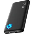 Produktbild: Power Bank 10000mAh Ultra Slim Klein Kompakt USB-C Handyakkus Taschenlampe