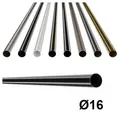 Produktbild: MDEKOR Gardinenstange Gardinenrohr aus Metall – Stahlrohr für Stangen Ø 16, 19 & 25 mm, Ø 16 mm Schwarz Matt, Länge 200 cm schwarz 200 cm