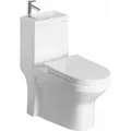 Produktbild: HYGIE Kombi-WC mit Waschbecken, Abgang senkrecht/waagerecht, Weiß - Weiß