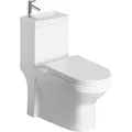 Produktbild: Aqualine - Hygie - Wc-kombi Mit Handwaschbecken, Dualflush, Weiß Pb104w
