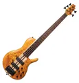Produktbild: Cort A5 Plus SC Amber Open Pore 5-Saiter Neck-Through E-Bass inklusive Koffer