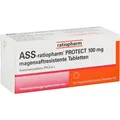 Produktbild: ASS-ratiopharm PROTECT 100 mg magensaftr.Tabletten 50 St. PZN 15577567