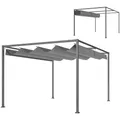 Produktbild: Outsunny Pergola 4x3m Garten Pavillon, Terrassendachung aus Stahl, Gartenpavillon mit verstellbares Dach, Freistehend, Sonnenschutz für Terrasse und Garten, Dunkelgrau