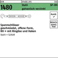 Produktbild: Spannschloss DIN 1480 offen Ringöse/Haken SP-RH M6 Stahl 3.6 galv.verz. 1St.