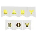 Produktbild: Girlande Baby Boy weiß gold Banner Dekoration Hänger Deko Babyshower Babyparty