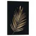 Produktbild: Gerahmtes Bild Wandbild MDF Schwarz Goldgelb Palmwedel 20 x 30 cm Areca Palm