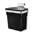 Produktbild: simplehuman CW1643 10 Liter, Schrank Abfalleimer, Hängender Mülleimer mit Deckel Küche Küchenmülleimer für Schranktür Einbau Abfallsammler Mülltrennung, strapazierfähiger Stahlrahmen, 5 Jahre Garantie