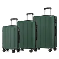 Produktbild: Premium Reisekoffer TSA-Schloss,YKK-Reißverschluss Hartschalen-Koffer Trolley Kabinenkoffer Rollkoffer Suitcase Handgepäck (Dunkelgrün, M-L-XL-Set)