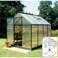 Produktbild: Halls Gewächshaus Popular 86 5,0 m² grün 4 mm SDPL inkl Fundamentrahmen