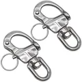 Produktbild: CHENKEE Schnappschäkel, 2 Stücke Edelstahl Swivel Eye Snap Shackle Heavy Duty Snap Schäkel Quick Release Marine Swivel Schäkel D-Links Haken Schäkel Clip für Segelboot Sandsack