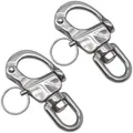 Produktbild: Schnappschäkel 2 Stücke Edelstahl Swivel Eye Snap Shackle Heavy Duty Snap Sch...