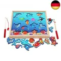 Produktbild: Toys of Wood Oxford magnetisches Angelspiel aus Holz - 15 Magnet-Fische und 2