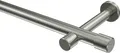 Produktbild: Interdeco Gardinenstange / Vorhangstange Edelstahl-Optik, Typ Prestige Santo (Kappe) ohne Ringe, 20 mm Ø 1-läufig, 320 cm