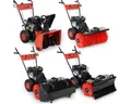 Produktbild: BRAST Benzin-Kehrmaschine 4-Takt Markenmotor, wechselbare Aufsätze, 5 Modelle, (4,8kW(6,5PS), inkl. Kehrbürste Laubsammler Schneeschieber Schneefräse), 4in1 Funktion