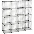 Produktbild: Relaxdays Steckregal Drahtgitter Metall Steckbar 16 Fächer 35 cm x 35 cm