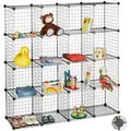 Produktbild: Relaxdays Steckregal, Schwarz, Kunststoff, Metall, 145x145x36.5 cm, Wohnzimmer, Regale, Bücherregale