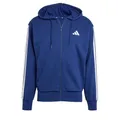 Produktbild: adidas Herren Essential Three Stripes French Terry Fullzip Hoodie Sweatshirt, Dark Blue/White, S