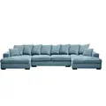 Produktbild: Kaiser Möbel Ecksofa, Hellblau, Holz, 373x155 cm, Wohnzimmer, Sofas & Couches, Wohnlandschaften, Ecksofas