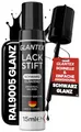 Produktbild: GLANTEX Lackstift Schwarz glänzend [12ml] – Hohe Deckkraft für Kratzer und Steinschläge – Auto & Felgen Lackstift Schwarz