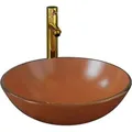 Produktbild: vidaXL Badezimmer Waschbecken mit Wasserhahn und Ablaufgarnitur Braun 3098456