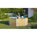 Produktbild: Massivholzpool 593, inkl. Leiter B x T x H 310 x 310 x 116 - Naturbelassen