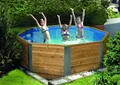 Produktbild: Massivholzpool Pool 593  inkl. Übersteigleiter und Einhängefilter 45mm Bohle