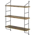 Produktbild: [en.casa] Wandregal, Dunkelbraun, Metall, 3 Fächer, 48x63.5x15 cm, Wohnzimmer, Regale, Wandregale
