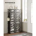 Produktbild: SONGMICS Schuhregal mit 10 Fächern, Schuhschrank, 30 x 40 x 30 cm pro Fach, schmal, mit Türen, Stahlrahmen, Kunststoff