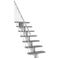 Produktbild: Dolle Außentreppe Gardenstep 80cm breit 7 Stufen Trimax grau 129,5-157,5cm Steigungshöhe mit Geländer