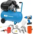 Produktbild: Güde Druckluft Kompressor Werkstattkompressor 405/10/50 2-Zylinder +Set 15-tlg
